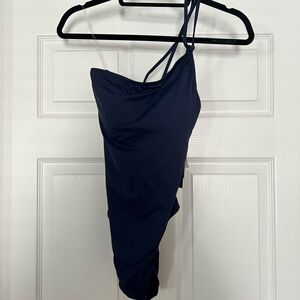 La Blanca Navy One Shoulder Swim One Piece